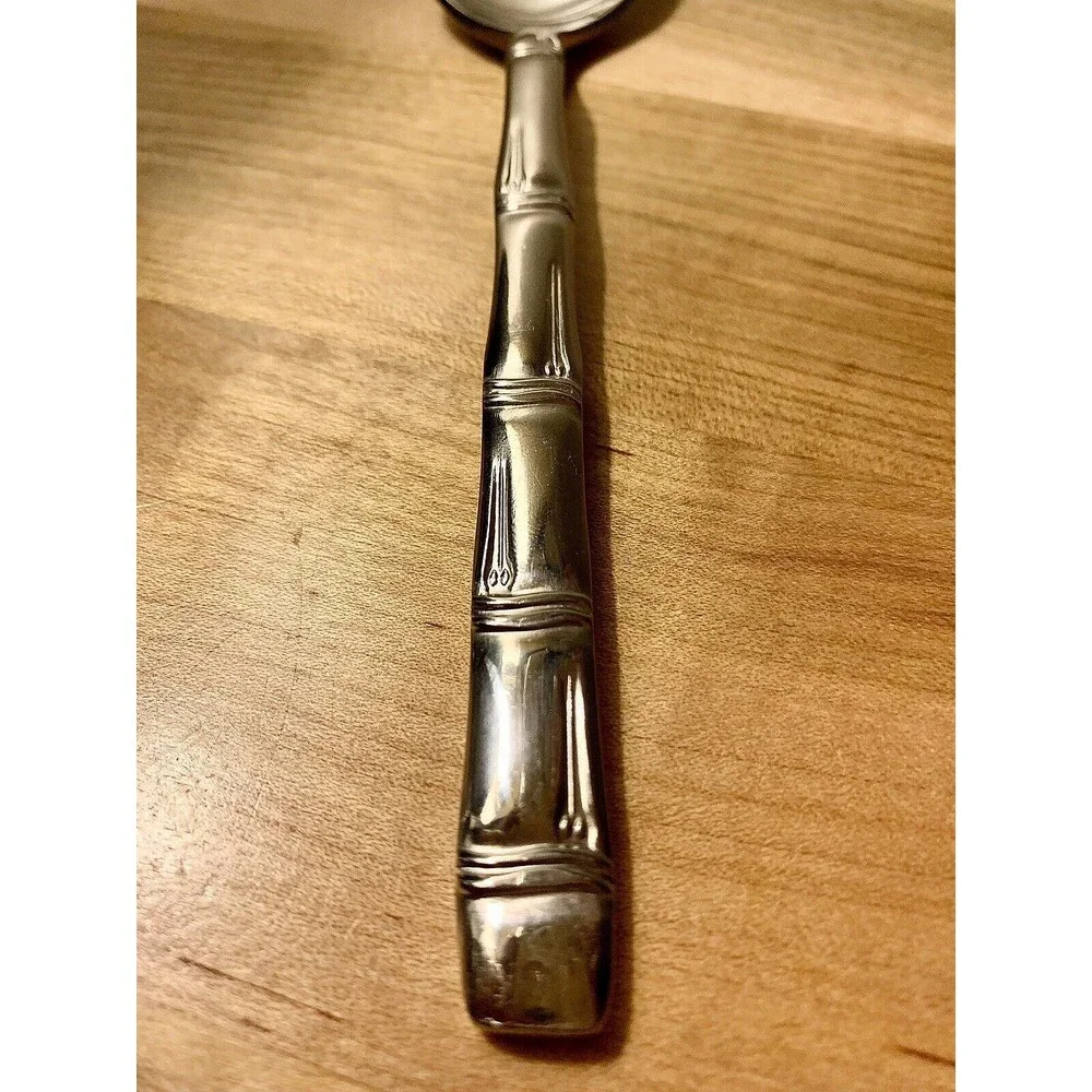 Vintage Oxford Hall Lanai Bamboo Flatware Stainless Steel 10 pc Lot Japan